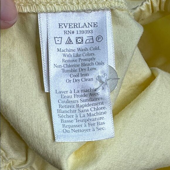 Everlane Yellow Organic Cotton Bubble Top Short Sleeve Shirt Size Large NWT - Picture 3 of 7
